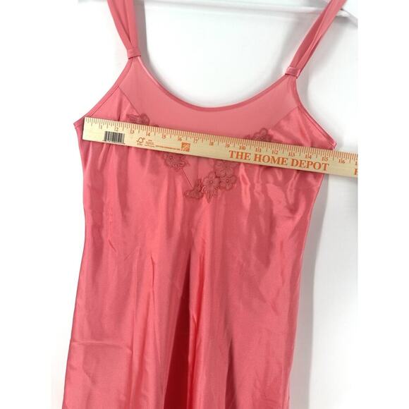 Jones New York Satin Slip Dress Gown Small Midi Fairycore Salmon Peach DD04 - Picture 4 of 15